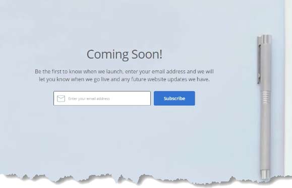 Wordpress BlueHost Coming Soon Page